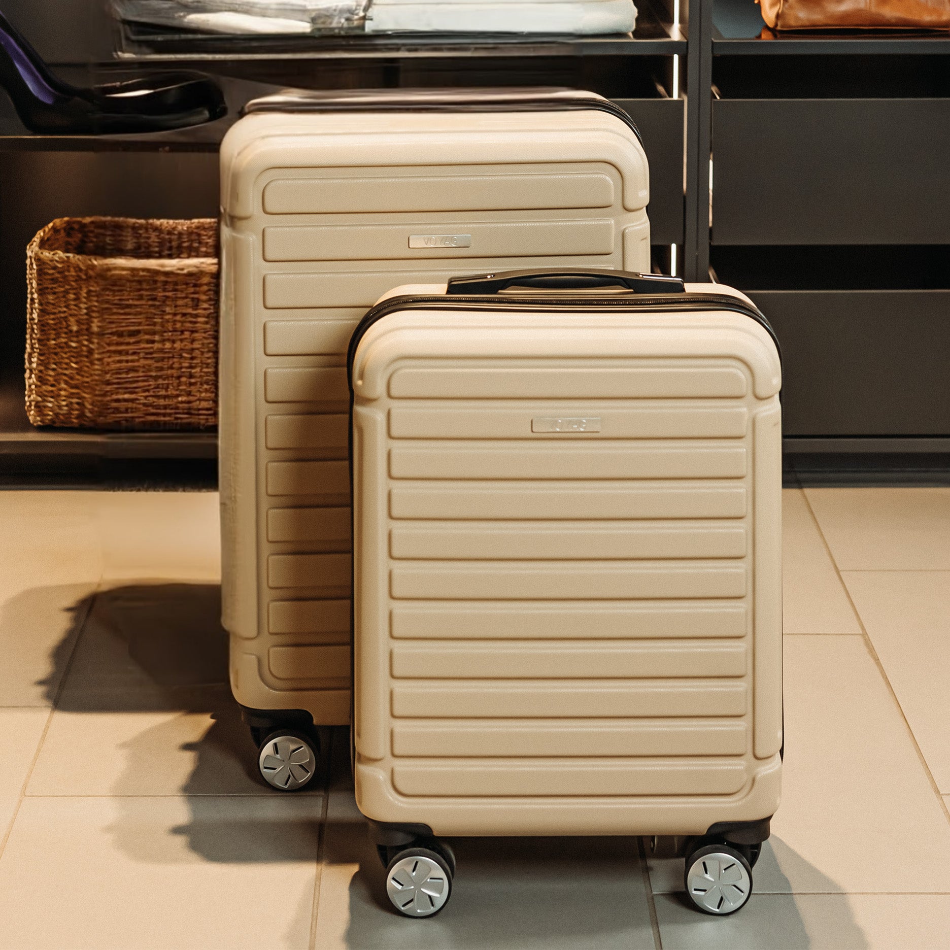 Copenhagen kuffertsæt 2 stk champagne